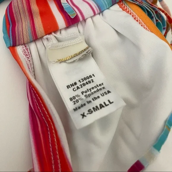 L*Space Women’s Orange Blue Bikini Top - Picture 4 of 8